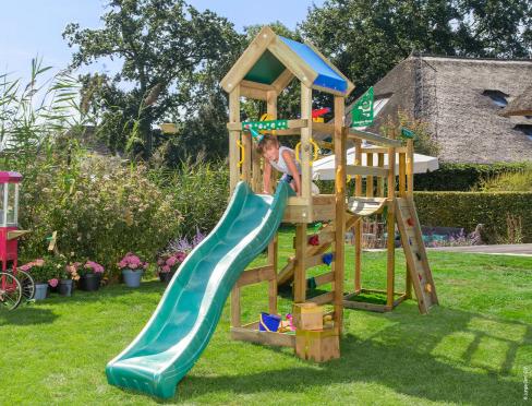 Jungle Patio | Houten speeltoestel met glijbaan & Wiebelbrug