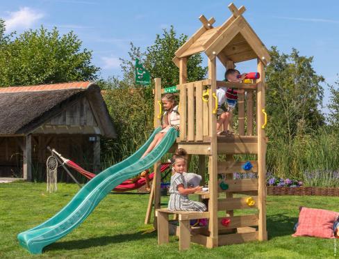 Jungle Teepee | Houten speeltoestel met glijbaan & picnic tafel