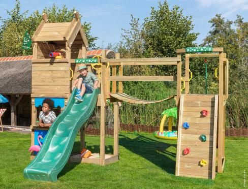 Jungle Resort | Speelhuisje met glijbaan & Wiebelbrug