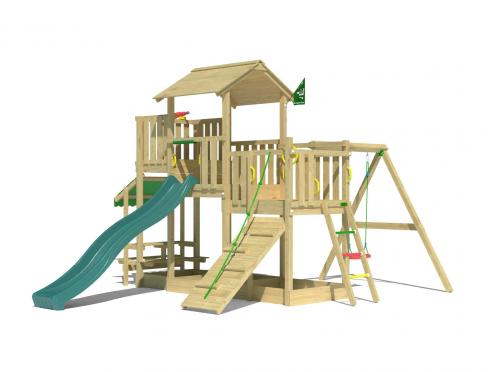 Jungle Habitat | Houten speeltoestel met schommel