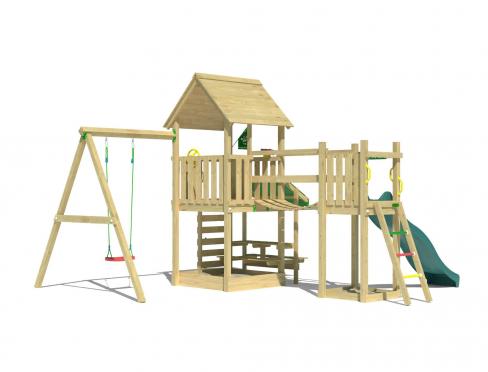 Jungle Bay | Houten speeltoestel met schommel